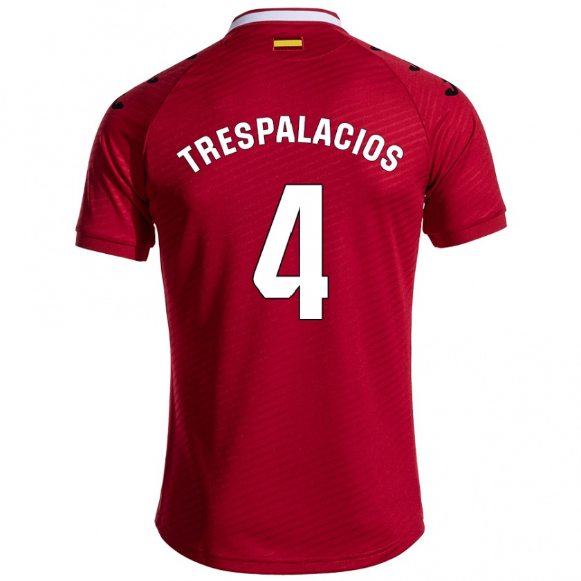 Kandiny Heren Adrián Trespalacios #4 Donkerrood Uitshirt Uittenue 2024/25 T-Shirt België