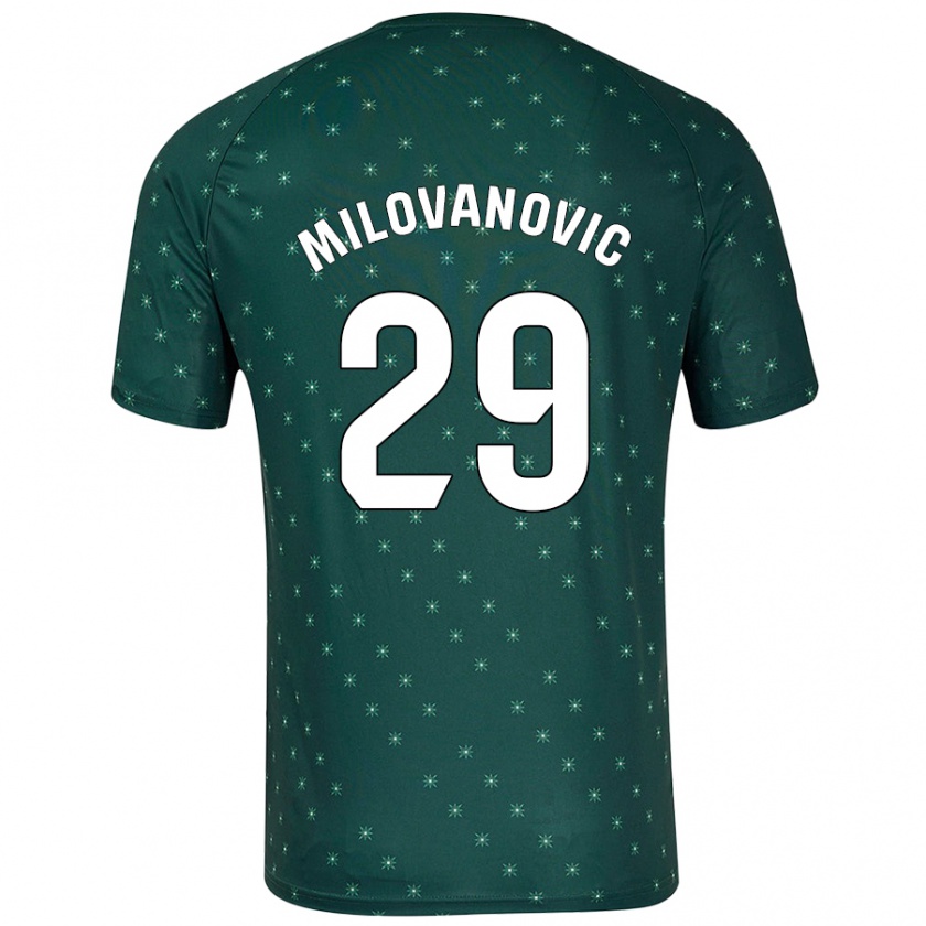 Kandiny Uomo Maglia Marko Milovanovic #29 Verde Scuro Kit Gara Away 2024/25 Maglietta