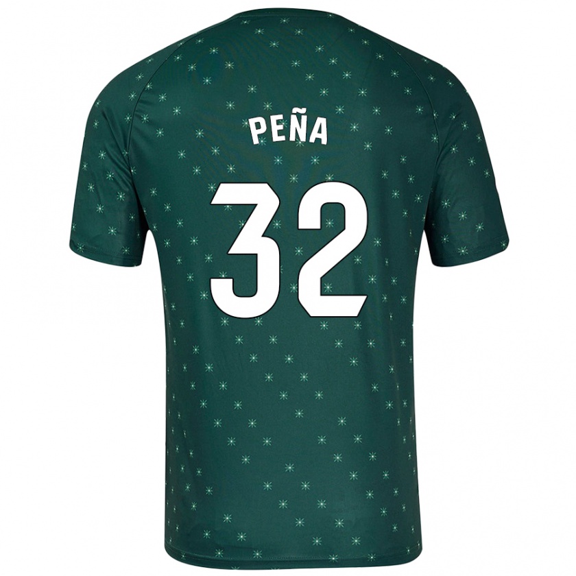 Kandiny Hombre Camiseta Marcos Peña #32 Verde Oscuro 2ª Equipación 2024/25 La Camisa