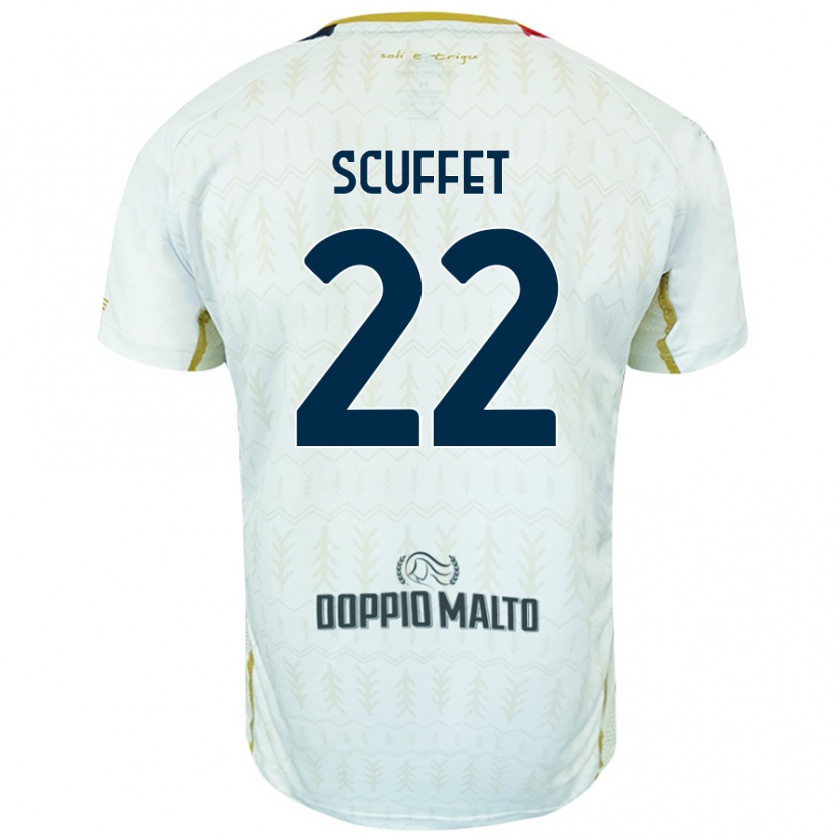 Kandiny Hombre Camiseta Simone Scuffet #22 Blanco 2ª Equipación 2024/25 La Camisa