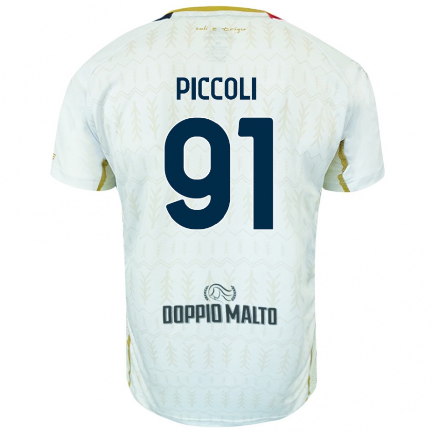 Kandiny Hombre Camiseta Roberto Piccoli #91 Blanco 2ª Equipación 2024/25 La Camisa