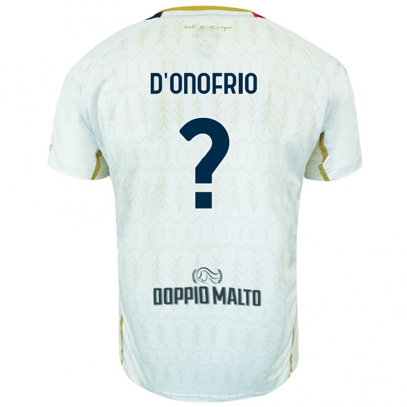 Kandiny Hombre Camiseta Vincenzo D'onofrio #0 Blanco 2ª Equipación 2024/25 La Camisa