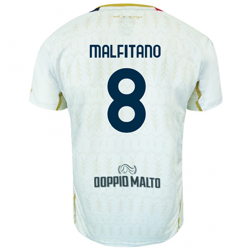 KandinyメンズRoberto Malfitano#8白アウェイシャツ2024/25ジャージーユニフォーム