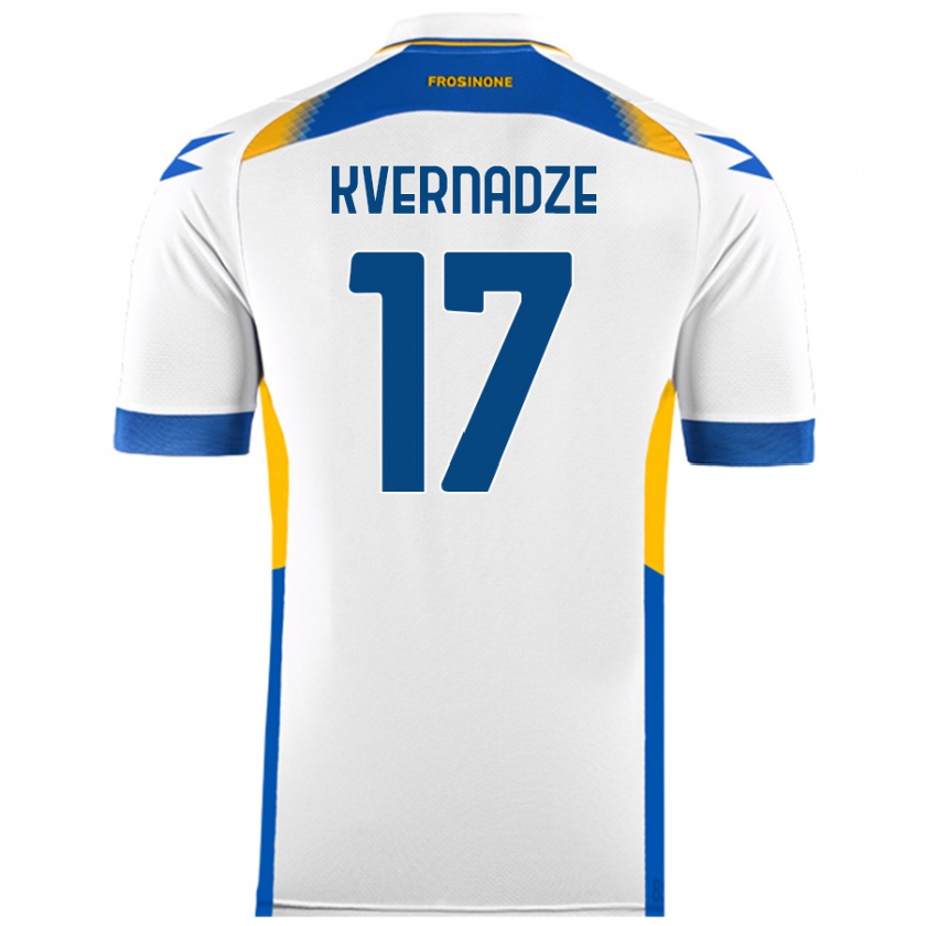 Kandiny Hombre Camiseta Giorgi Kvernadze #17 Blanco 2ª Equipación 2024/25 La Camisa