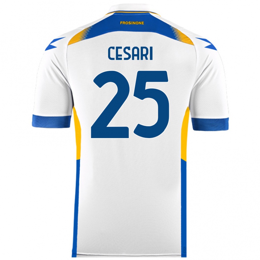 Kandiny Hombre Camiseta Nicolò Cesari #25 Blanco 2ª Equipación 2024/25 La Camisa