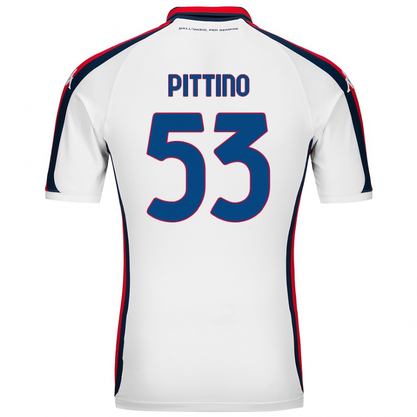 Kandiny Uomo Maglia Tommaso Pittino #53 Bianco Kit Gara Away 2024/25 Maglietta