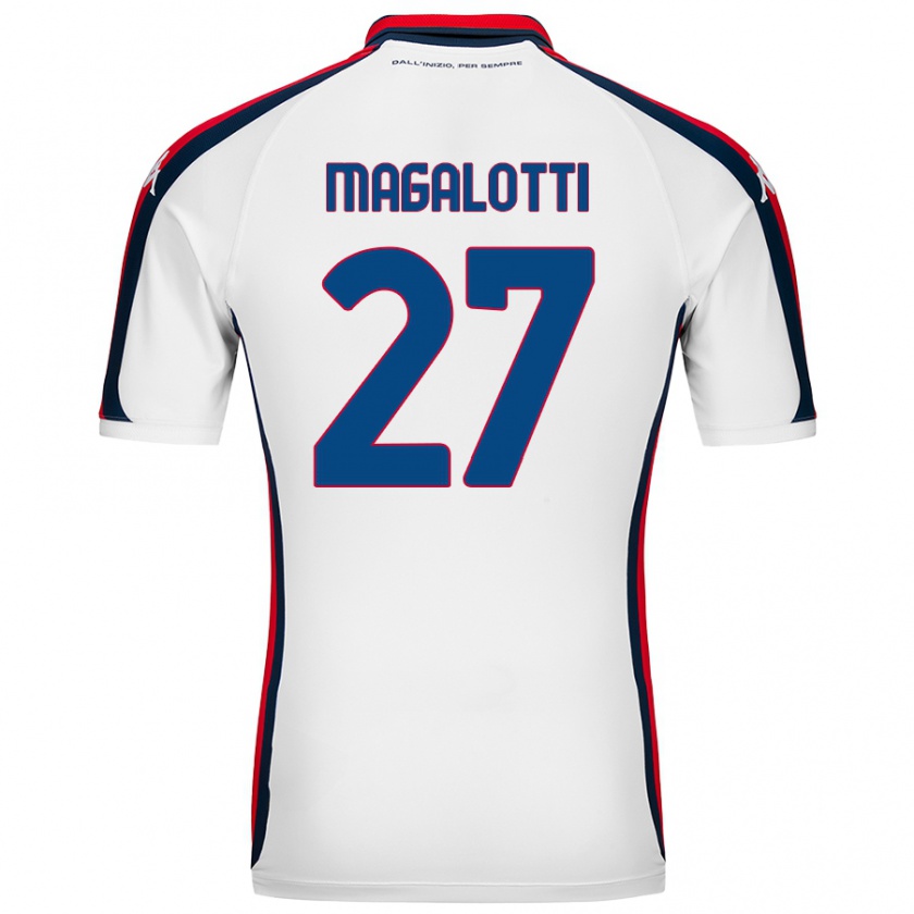 Kandiny Uomo Maglia Gabriele Magalotti #27 Bianco Kit Gara Away 2024/25 Maglietta