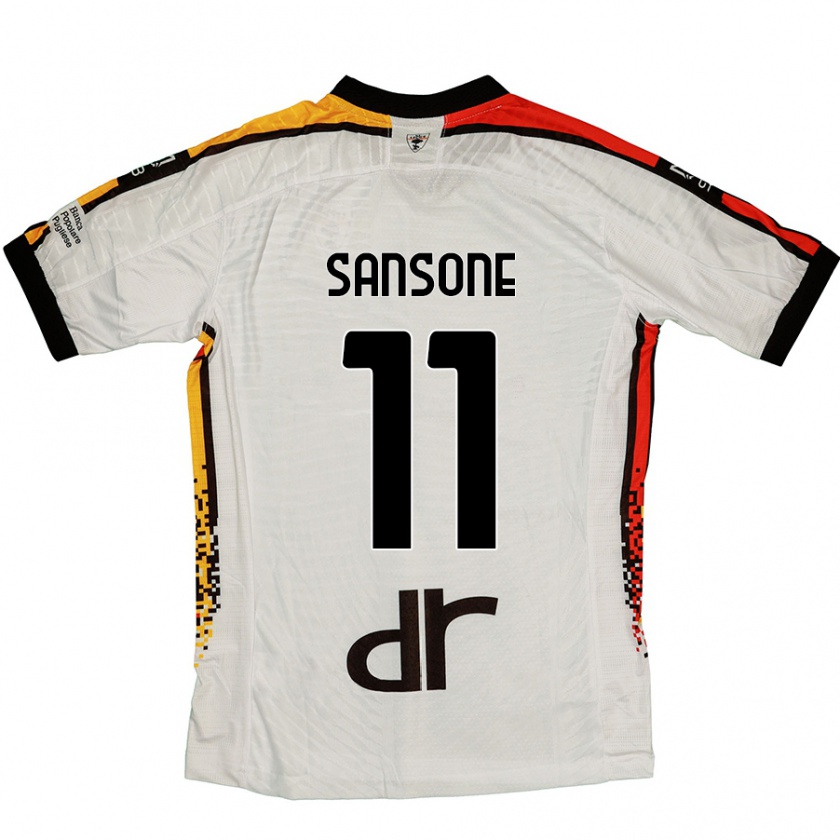 Kandiny Heren Nicola Sansone #11 Wit Zwart Uitshirt Uittenue 2024/25 T-Shirt België