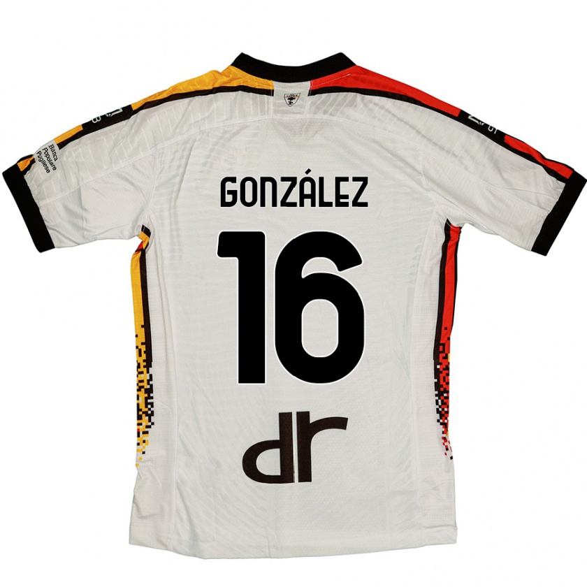 Kandiny Uomo Maglia Joan González #16 Bianco Nero Kit Gara Away 2024/25 Maglietta