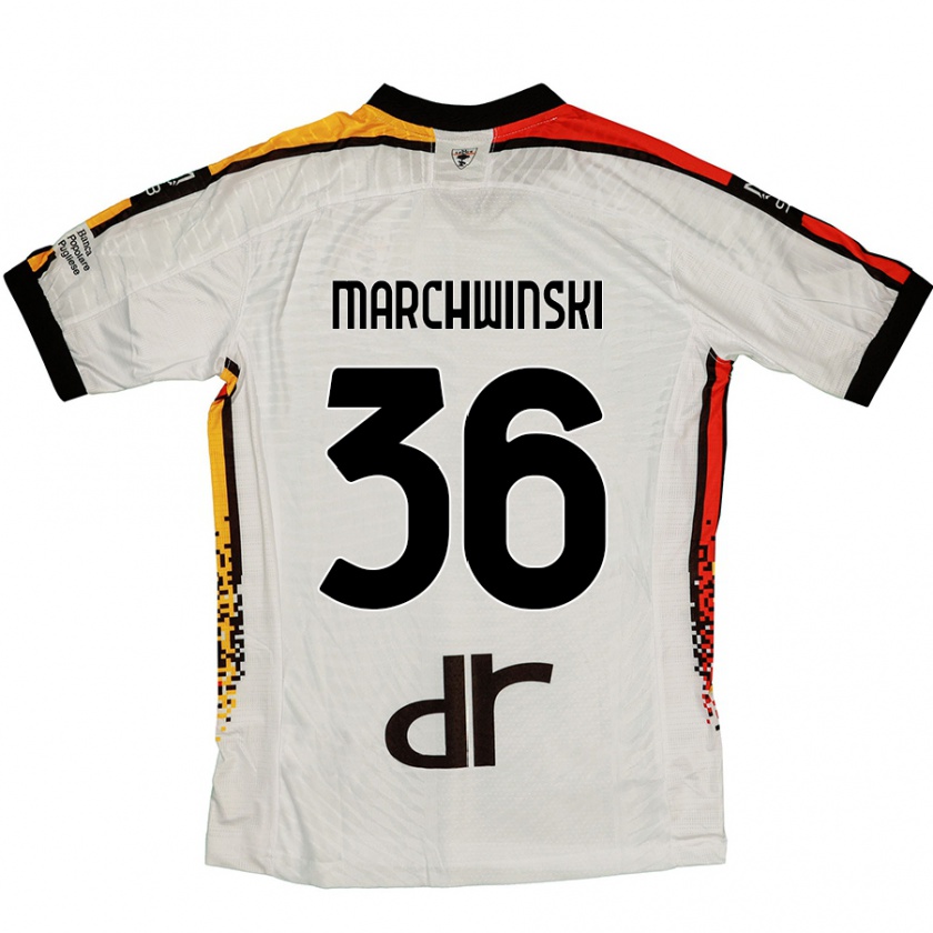 Kandiny Heren Filip Marchwinski #36 Wit Zwart Uitshirt Uittenue 2024/25 T-Shirt België