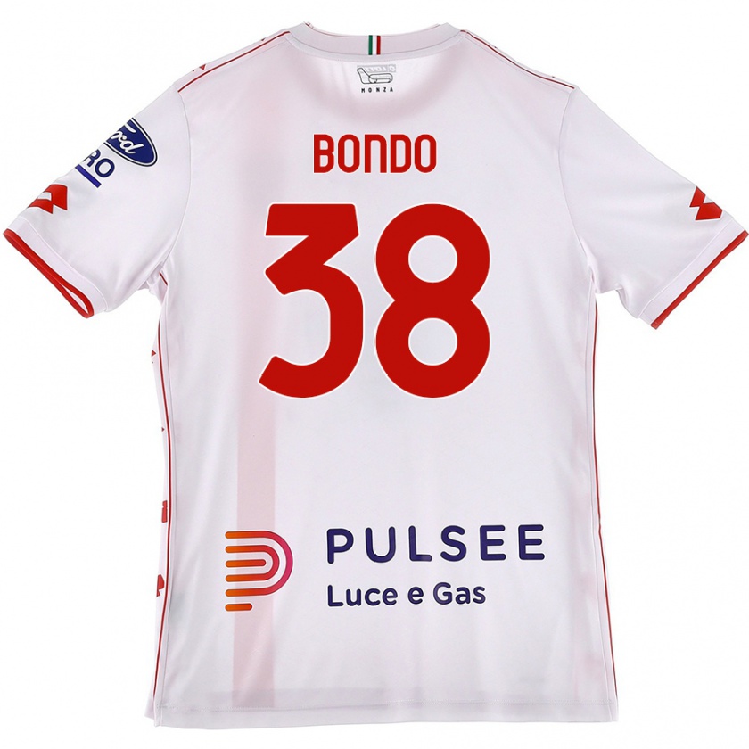 Kandiny Uomo Maglia Warren Bondo #38 Bianco Rosso Kit Gara Away 2024/25 Maglietta