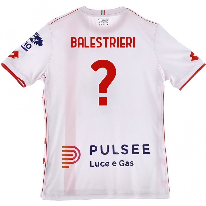 Kandiny Uomo Maglia Alessandro Balestrieri #0 Bianco Rosso Kit Gara Away 2024/25 Maglietta