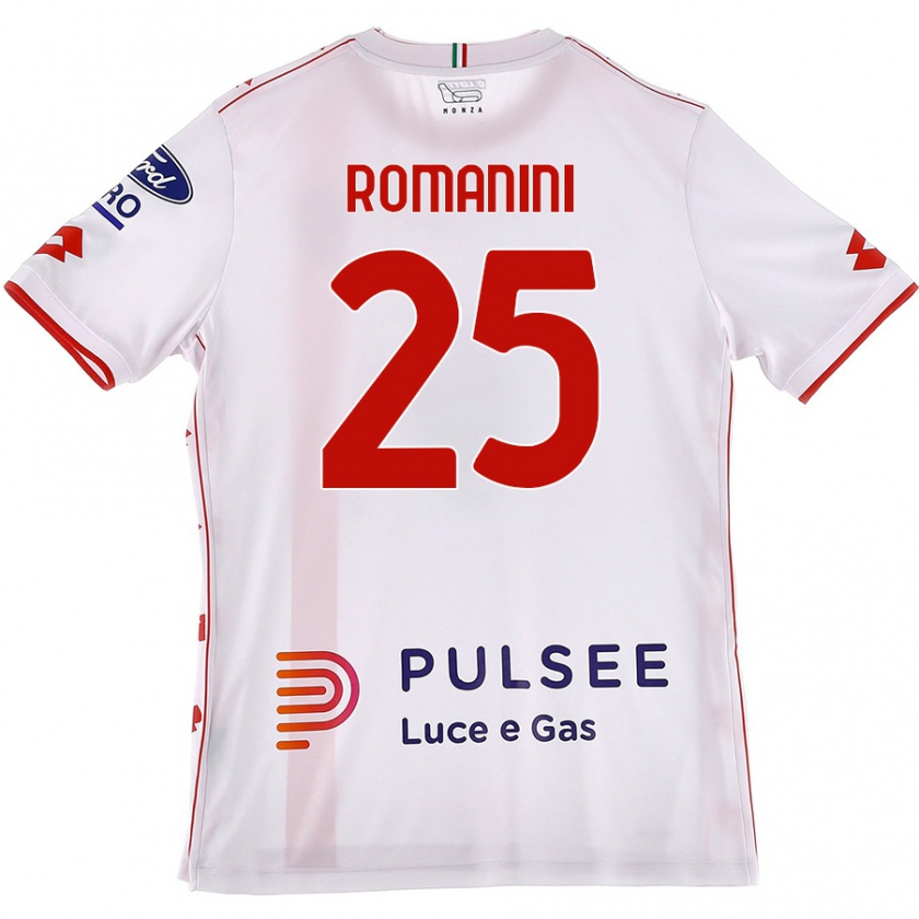 Kandiny Hombre Camiseta Andrea Romanini #25 Blanco Rojo 2ª Equipación 2024/25 La Camisa