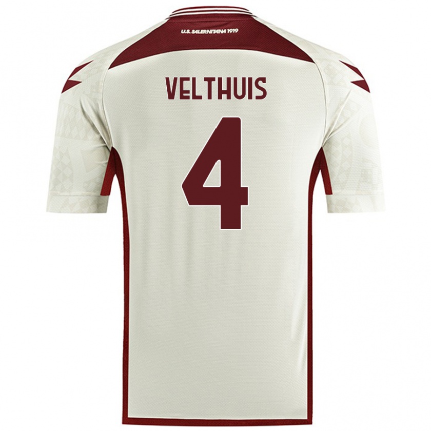 Kandiny Uomo Maglia Tijs Velthuis #4 Colore Crema Kit Gara Away 2024/25 Maglietta