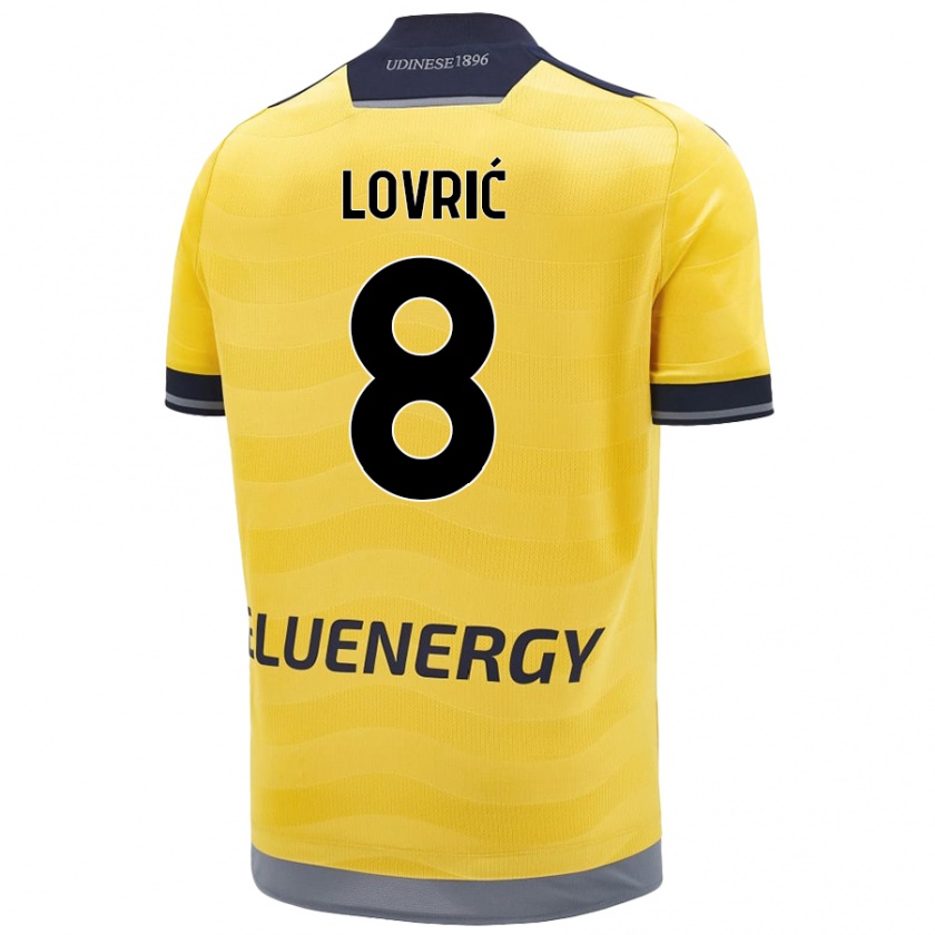 Kandiny Uomo Maglia Sandi Lovrić #8 Oro Kit Gara Away 2024/25 Maglietta