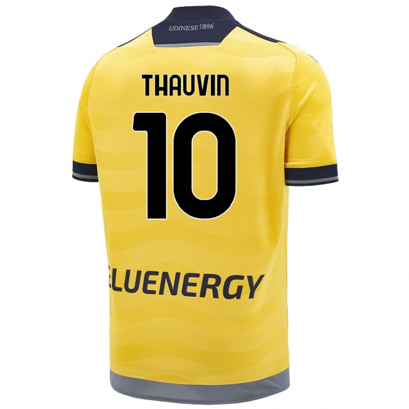 Kandiny Hombre Camiseta Florian Thauvin #10 Dorado 2ª Equipación 2024/25 La Camisa