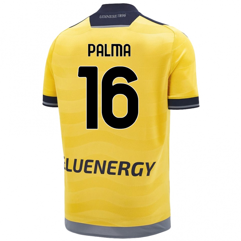 Kandiny Hombre Camiseta Matteo Palma #16 Dorado 2ª Equipación 2024/25 La Camisa