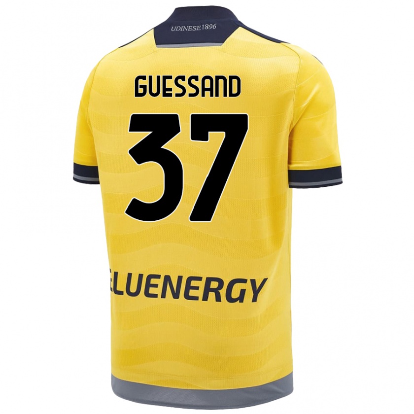 Kandiny Hombre Camiseta Axel Guessand #37 Dorado 2ª Equipación 2024/25 La Camisa México