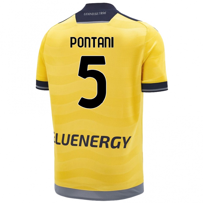 Kandiny Hombre Camiseta Leonardo Pontani #5 Dorado 2ª Equipación 2024/25 La Camisa