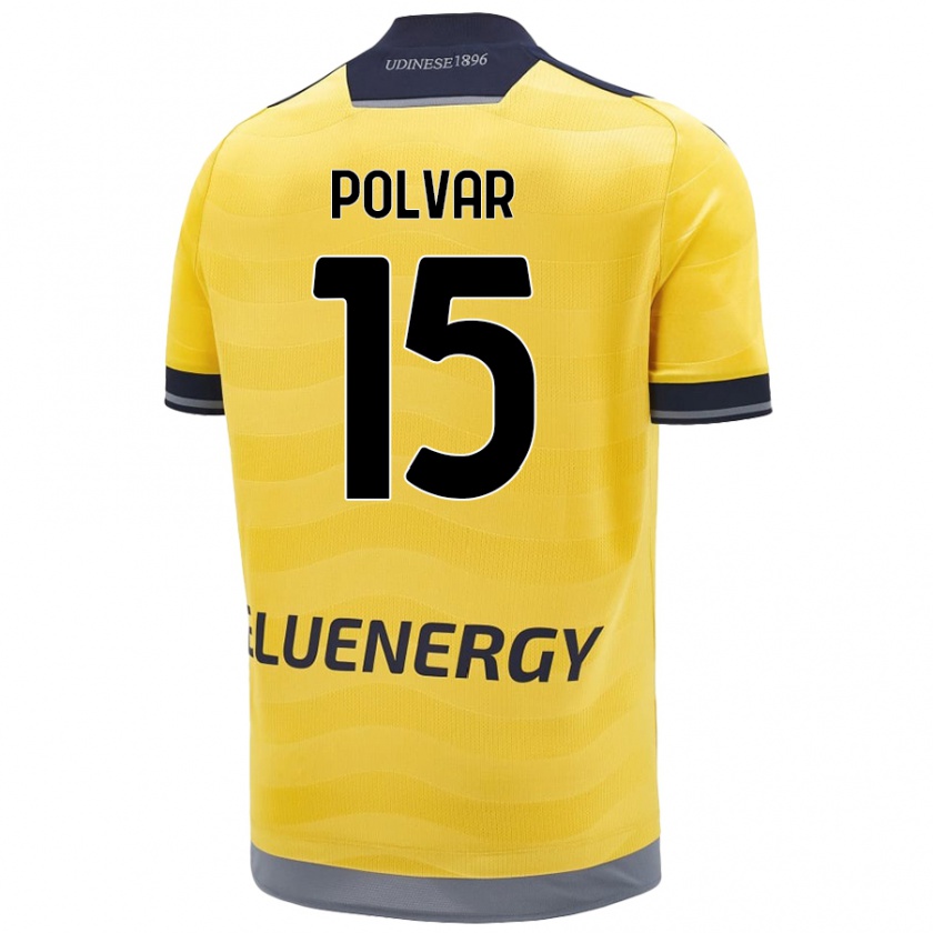 Kandiny Hombre Camiseta Francesco Polvar #15 Dorado 2ª Equipación 2024/25 La Camisa