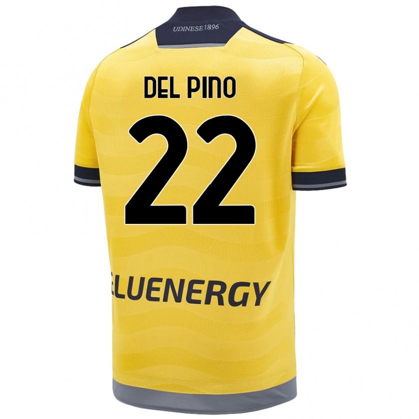 Kandiny Heren Lorenzo Del Pino #22 Goud Uitshirt Uittenue 2024/25 T-Shirt België