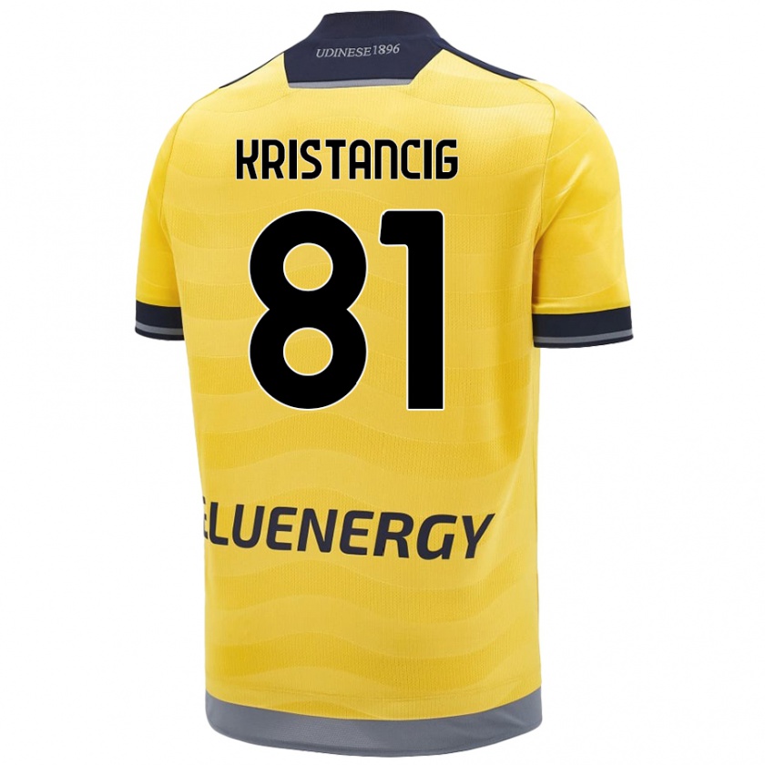 Kandiny Heren Luca Kristancig #81 Goud Uitshirt Uittenue 2024/25 T-Shirt België