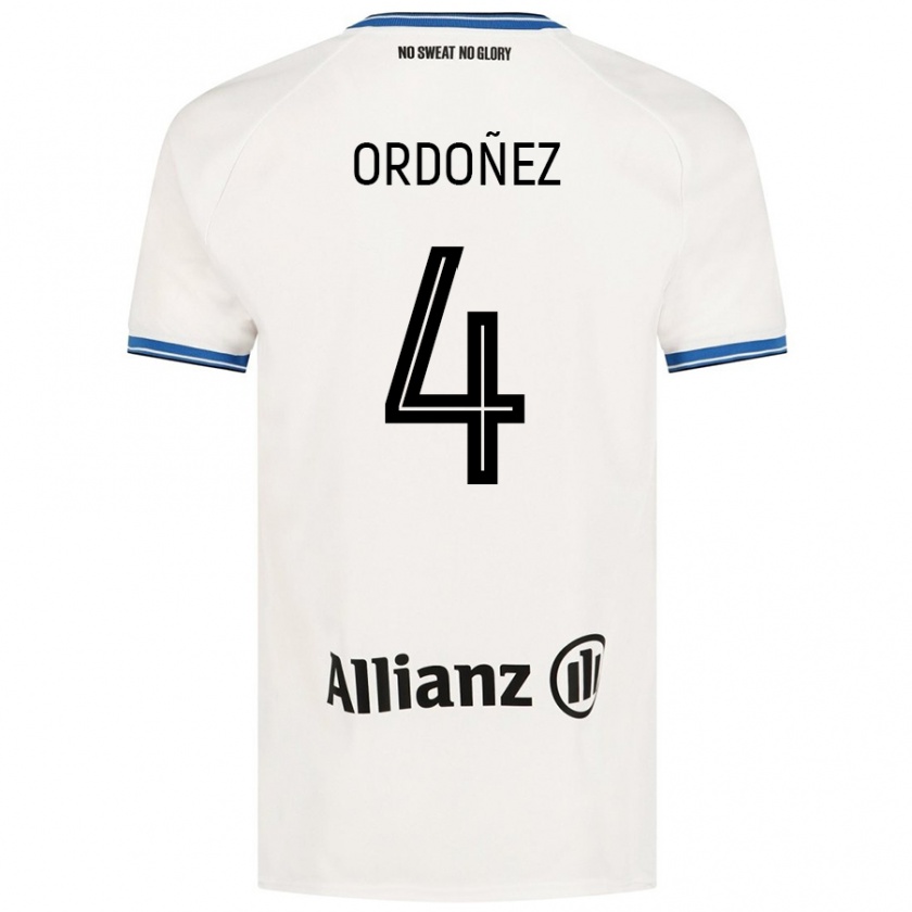 Kandiny Homem Camisola Joel Ordóñez #4 Branco Alternativa 2024/25 Camisa Brasil