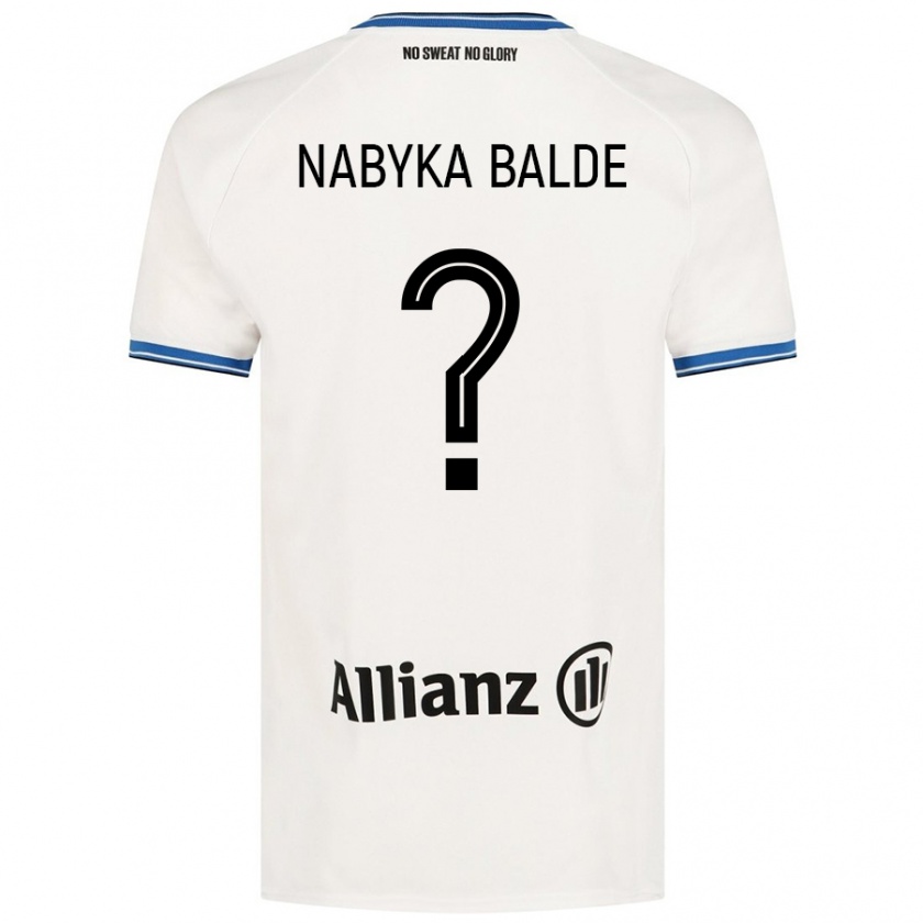 Kandiny Uomo Maglia Mamadou Nabyka Balde #0 Bianco Kit Gara Away 2024/25 Maglietta