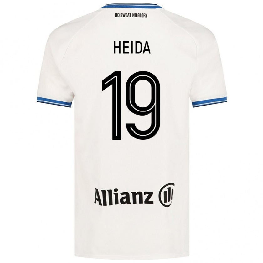 Kandiny Uomo Maglia Jade Heida #19 Bianco Kit Gara Away 2024/25 Maglietta