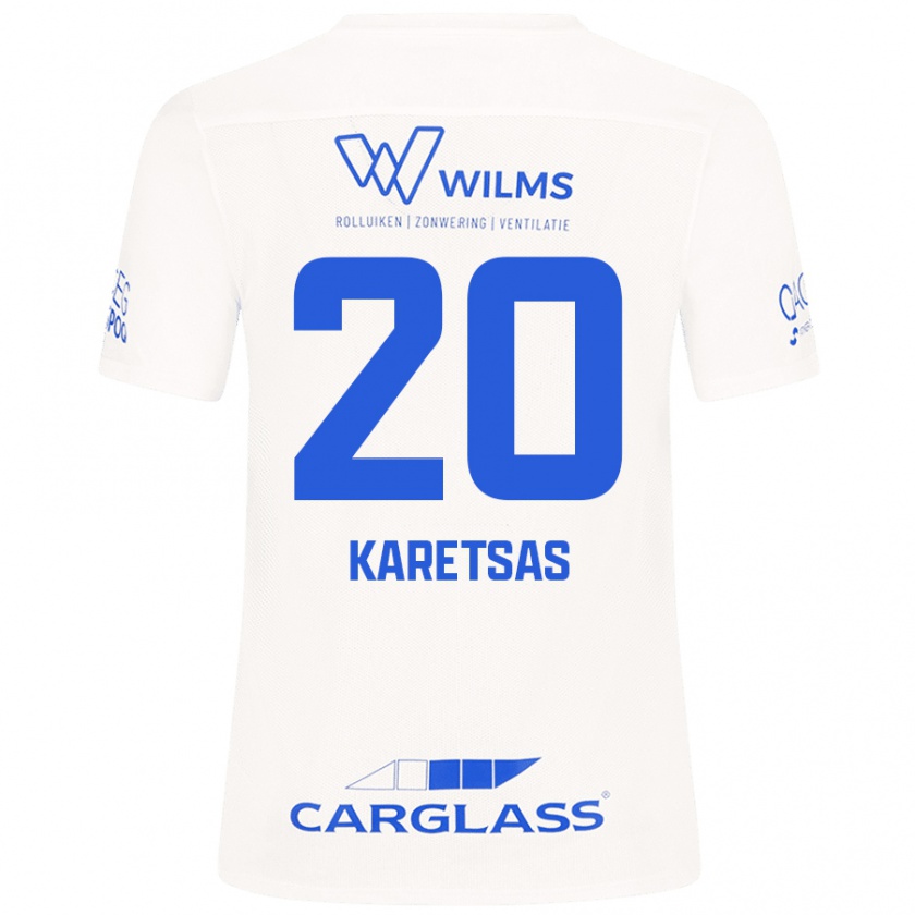 Kandiny Heren Konstantinos Karetsas #20 Wit Uitshirt Uittenue 2024/25 T-Shirt België