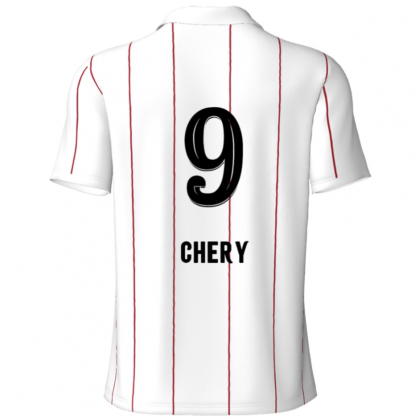 Kandiny Uomo Maglia Tjaronn Chery #9 Bianco Nero Kit Gara Away 2024/25 Maglietta