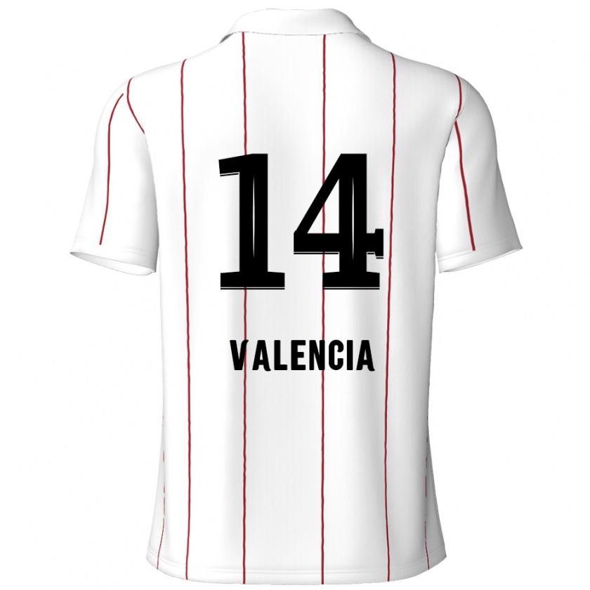 Kandiny Heren Anthony Valencia #14 Wit Zwart Uitshirt Uittenue 2024/25 T-Shirt België