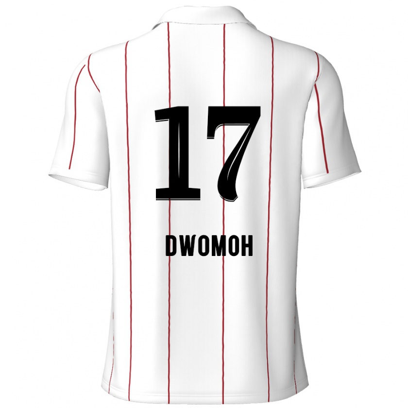 Kandiny Uomo Maglia Pierre Dwomoh #17 Bianco Nero Kit Gara Away 2024/25 Maglietta