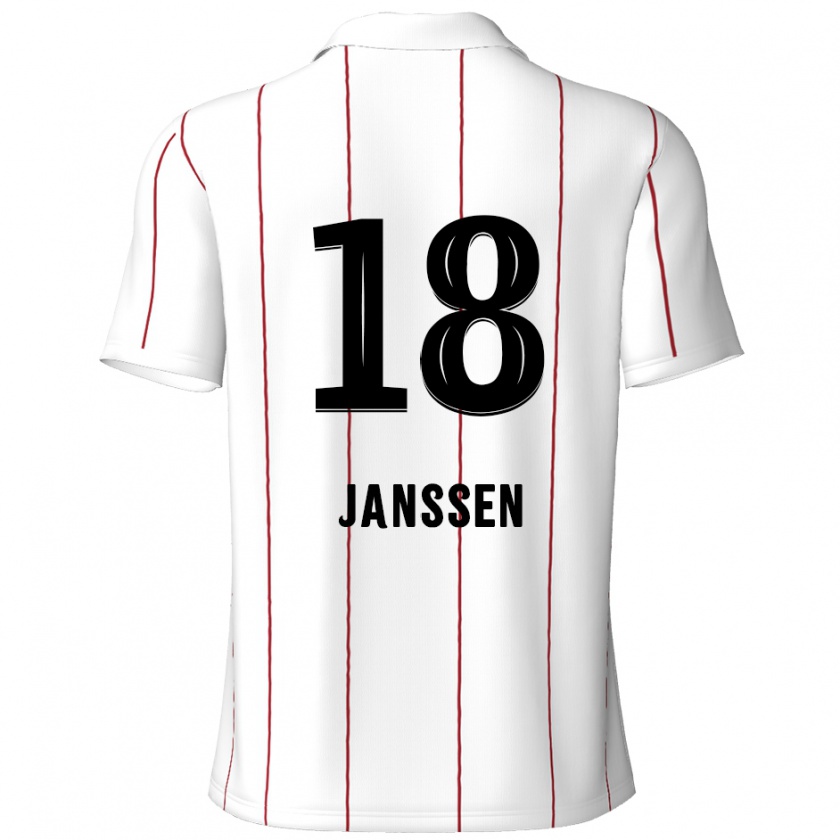 Kandiny Hombre Camiseta Vincent Janssen #18 Blanco Negro 2ª Equipación 2024/25 La Camisa