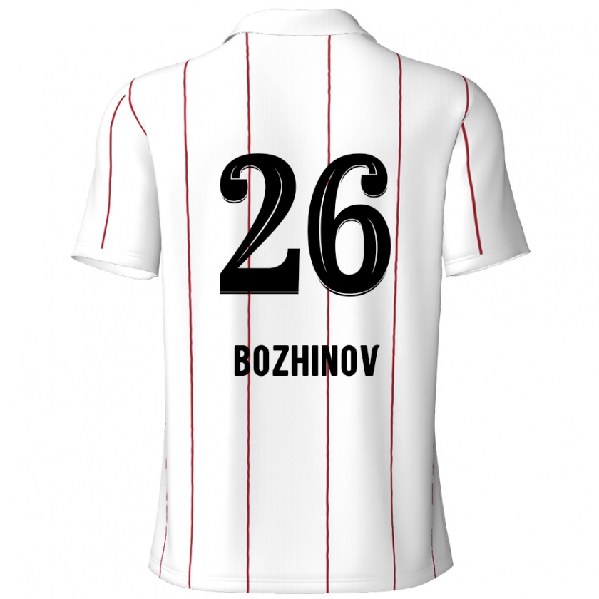 Kandiny Hombre Camiseta Rosen Bozhinov #26 Blanco Negro 2ª Equipación 2024/25 La Camisa