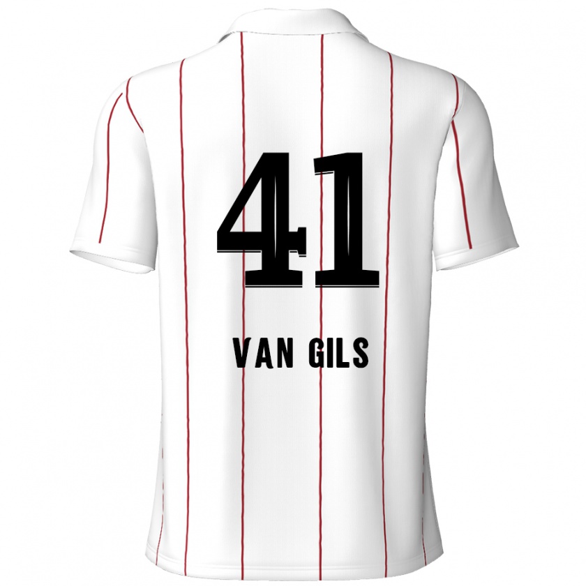 Kandiny Heren Mathis Van Gils #41 Wit Zwart Uitshirt Uittenue 2024/25 T-Shirt België