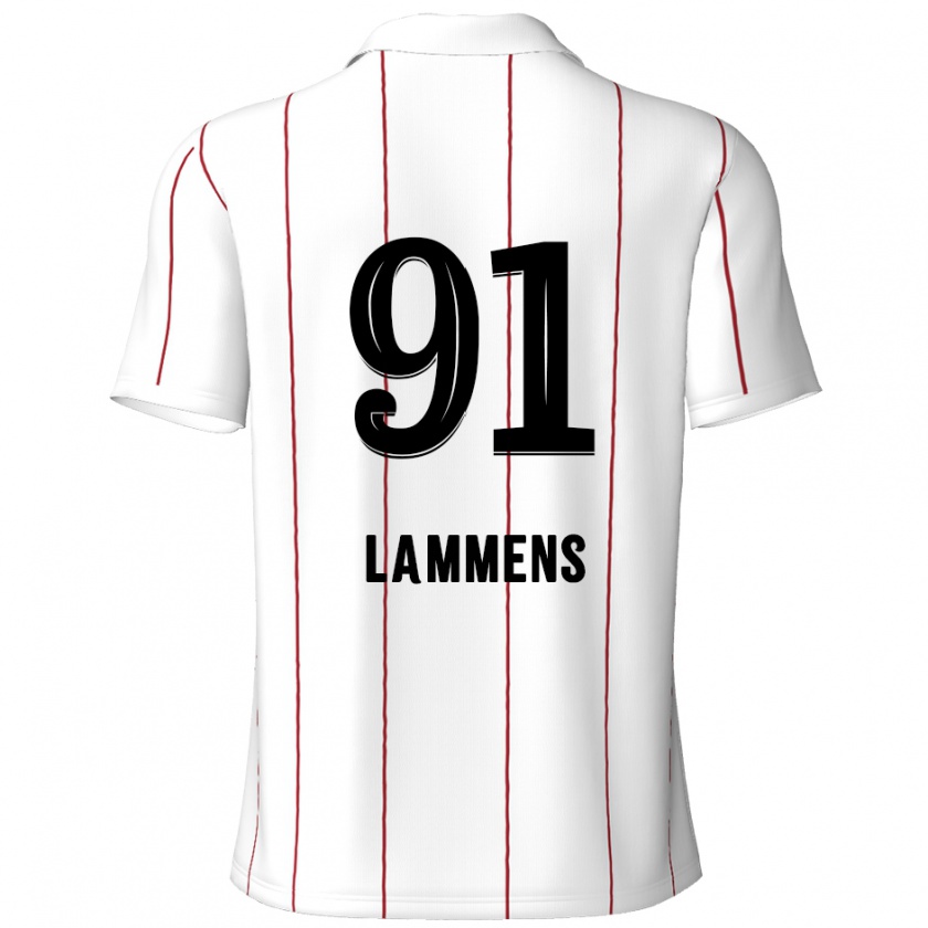 Kandiny Hombre Camiseta Senne Lammens #91 Blanco Negro 2ª Equipación 2024/25 La Camisa