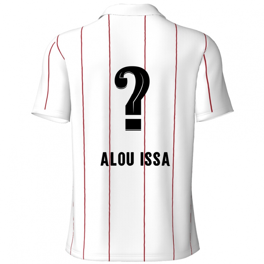 Kandiny Hombre Camiseta Benjamin Alou Issa #0 Blanco Negro 2ª Equipación 2024/25 La Camisa