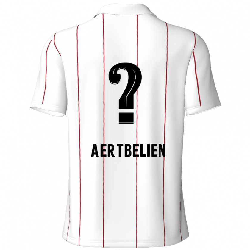 Kandiny Hombre Camiseta Lukas Aertbeliën #0 Blanco Negro 2ª Equipación 2024/25 La Camisa