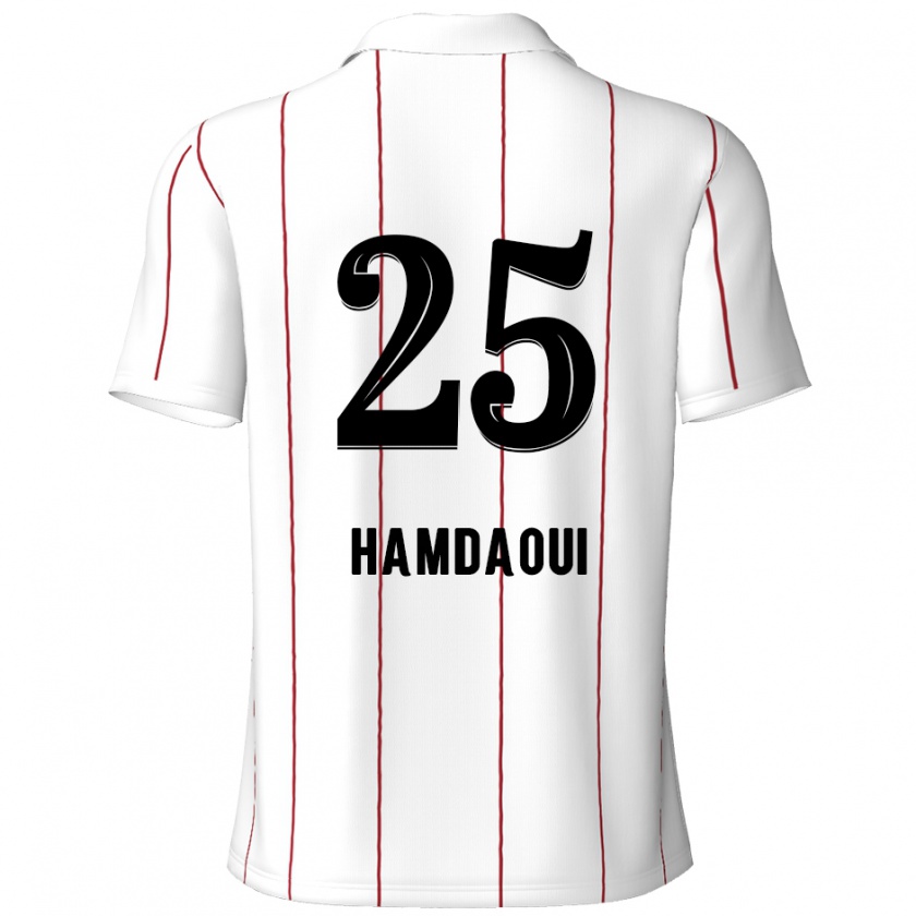 Kandiny Heren Youssef Hamdaoui #25 Wit Zwart Uitshirt Uittenue 2024/25 T-Shirt België