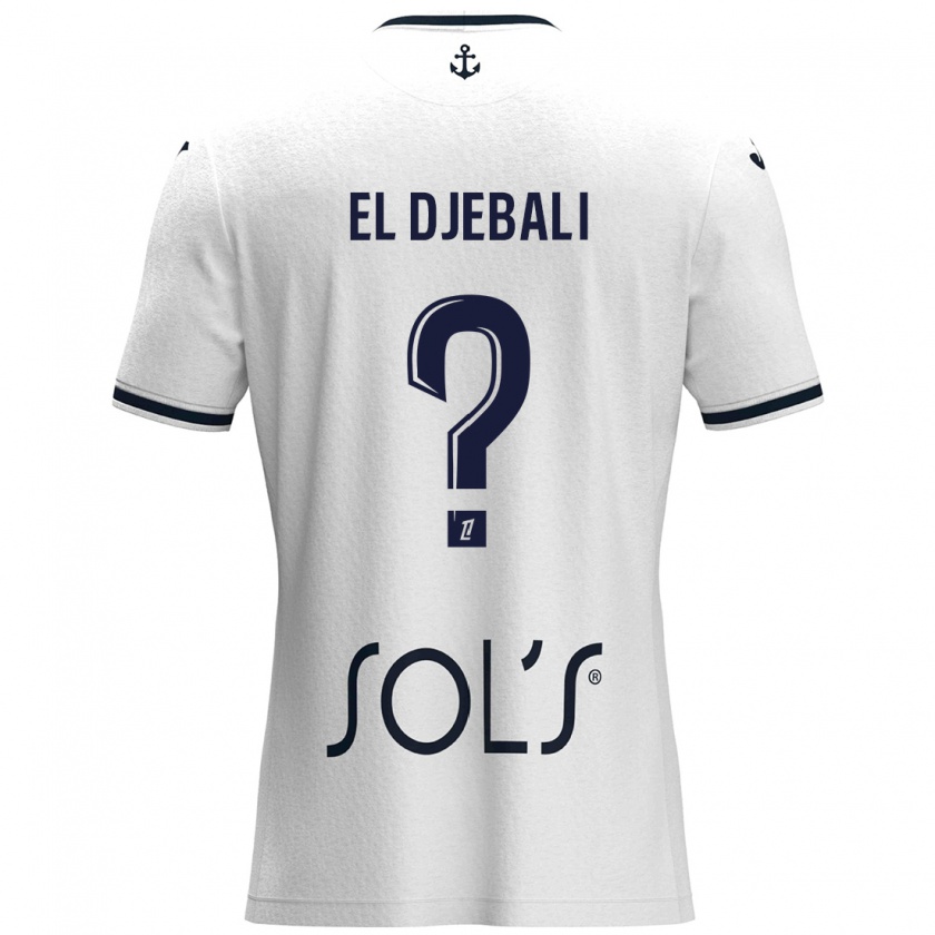 Kandiny Uomo Maglia Rayan El Djebali #0 Bianco Blu Scuro Kit Gara Away 2024/25 Maglietta