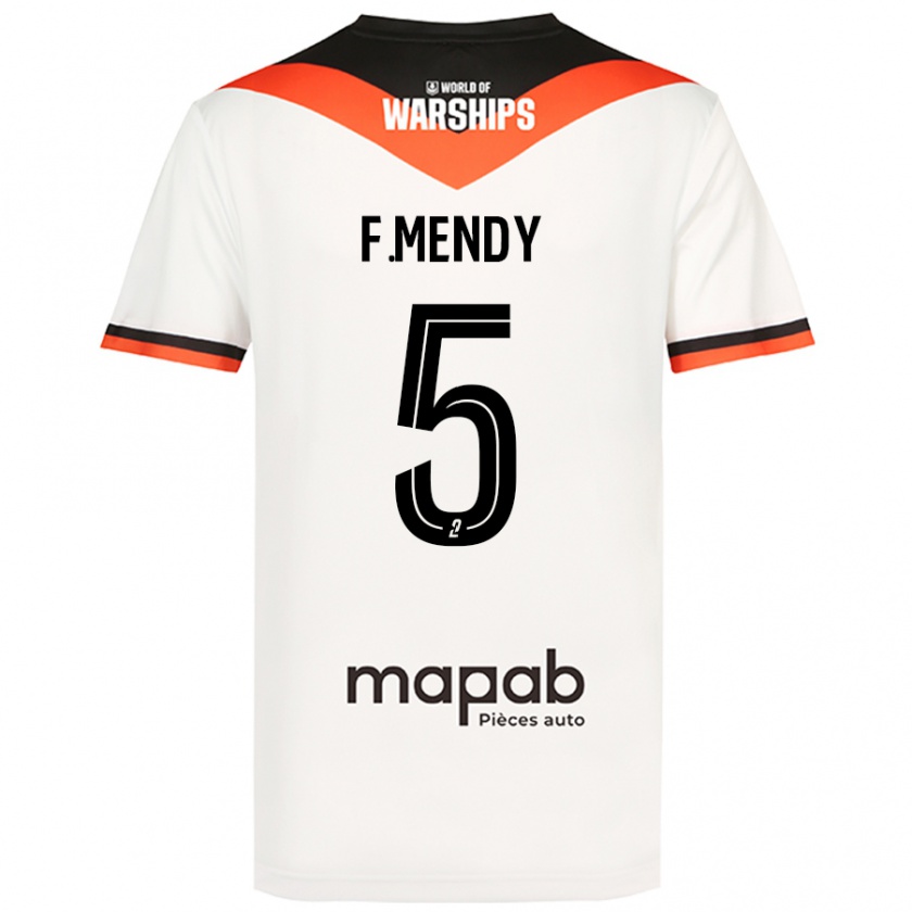 Kandiny Herren Formose Mendy #5 Weiß Auswärtstrikot Trikot 2024/25 T-Shirt Österreich