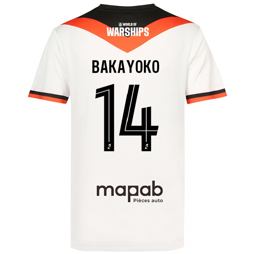 Kandiny Heren Tiemoué Bakayoko #14 Wit Uitshirt Uittenue 2024/25 T-Shirt België