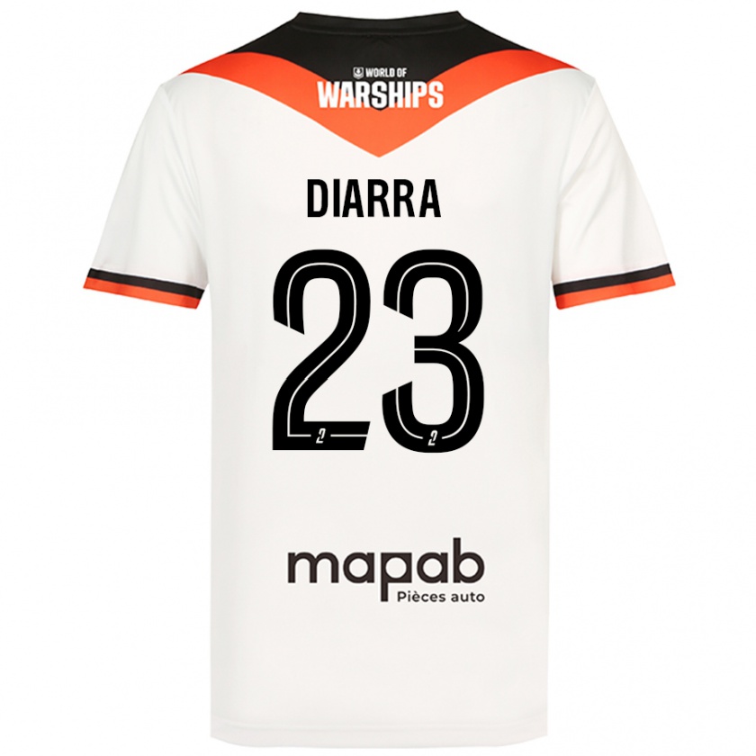 Kandiny Män Stéphane Diarra #23 Vit Bortatröja Matchtröjor 2024/25 Tröjor T-Tröja