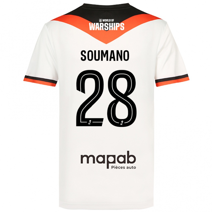 Kandiny Hombre Camiseta Sambou Soumano #28 Blanco 2ª Equipación 2024/25 La Camisa