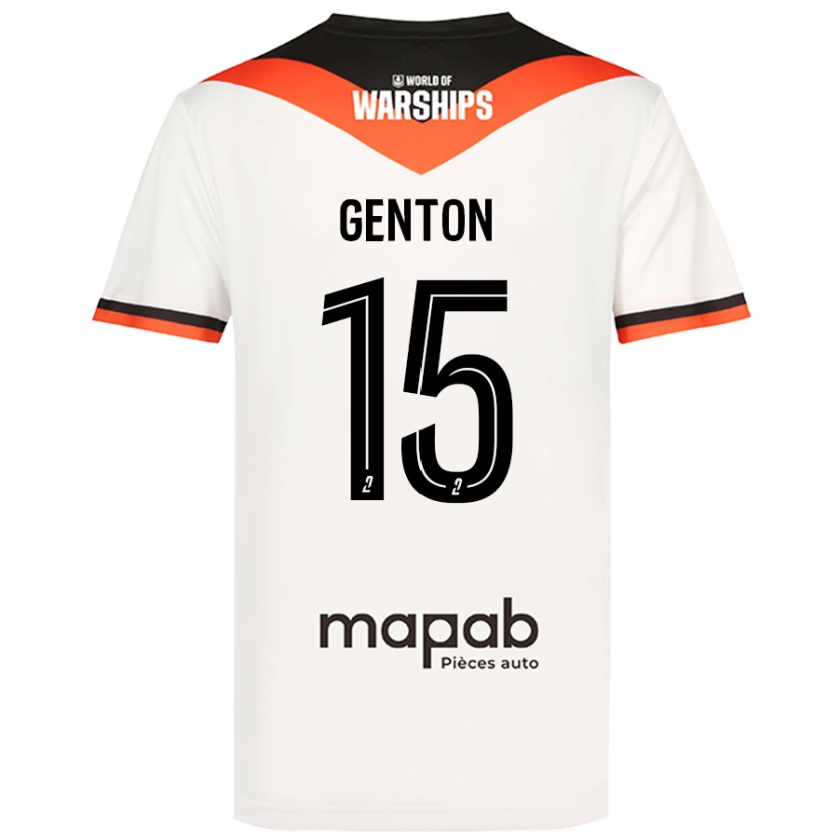 Kandiny Män Enzo Genton #15 Vit Bortatröja Matchtröjor 2024/25 Tröjor T-Tröja