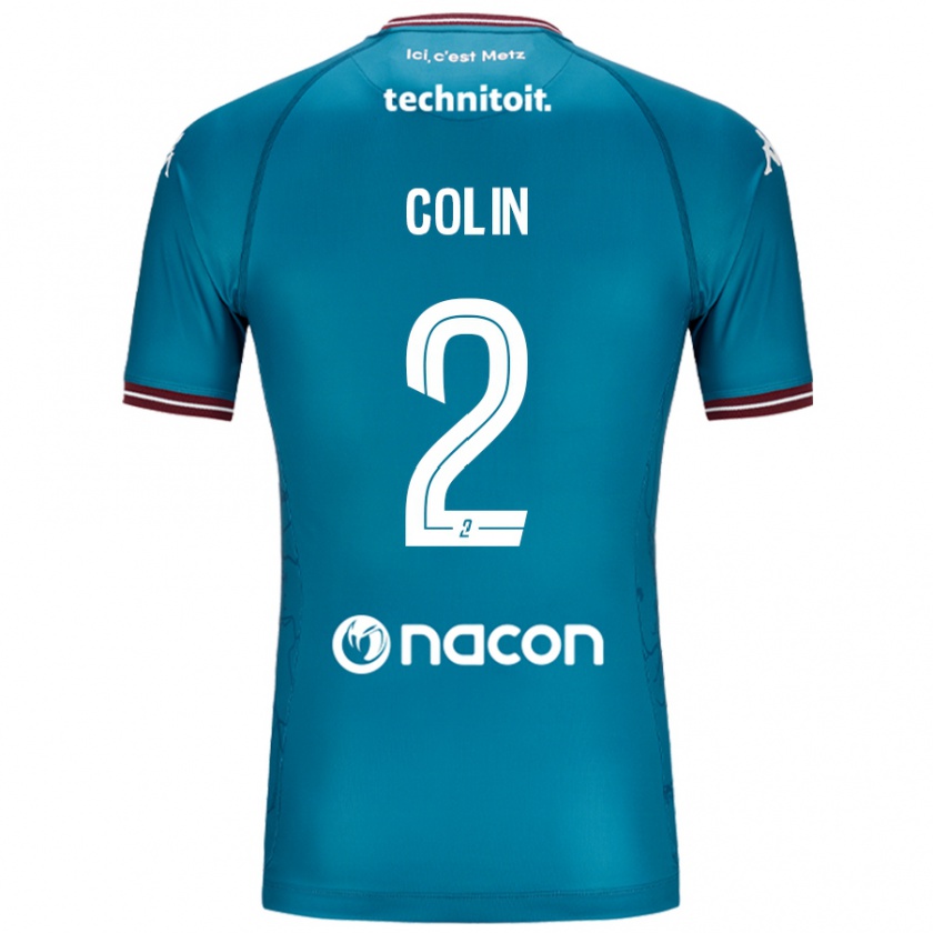 KandinyメンズMaxime Colin#2ペトロールブルーアウェイシャツ2024/25ジャージーユニフォーム