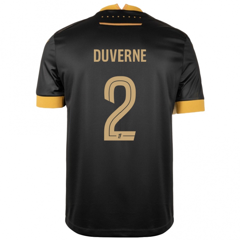 Kandiny Hombre Camiseta Jean-Kévin Duverne #2 Negro Marrón 2ª Equipación 2024/25 La Camisa México