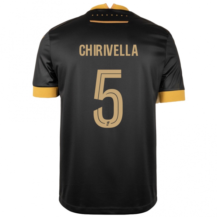 Kandiny Uomo Maglia Pedro Chirivella #5 Nero Marrone Kit Gara Away 2024/25 Maglietta