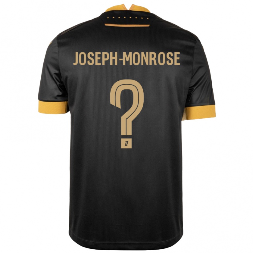 KandinyメンズFlorian Joseph-Monrose#0ブラック ブラウンアウェイシャツ2024/25ジャージーユニフォーム